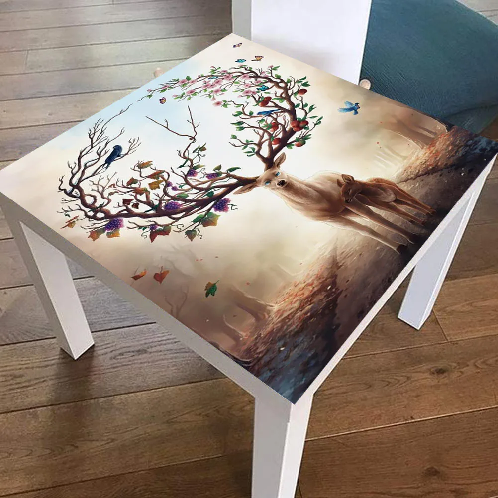 55*55CM Rural Style PVC Table Stickers For Cafe Bar Self-adhesive DIY Desk Renovation Decal Waterproof Tablecloth Covers Decor