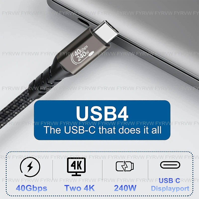 USB C  ̺  , Ʈ 4 , 40Gbps, 240W, M1 ƺ  ϵ ũ, USB4 Gen3 ̺