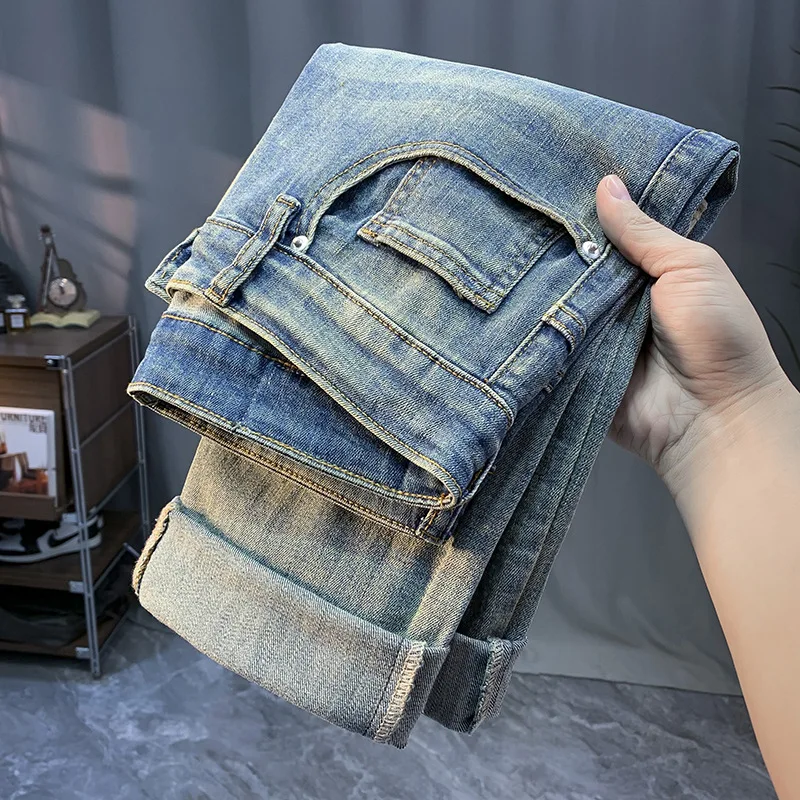 Spring and Summer Men's Jeans 2024 New Trendy Loose Harem Pants Casual Versatile Washed Wear-Resistant Pants