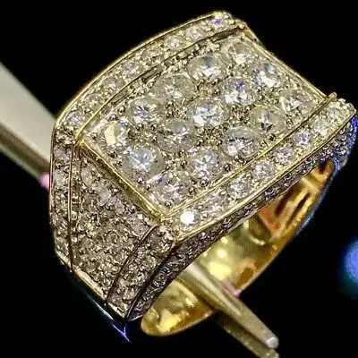 

New Mens Rings with Fashion Gold Male Zinc Alloy Initial Jewelry Wide Ring for Women's Fashion Party Accessories