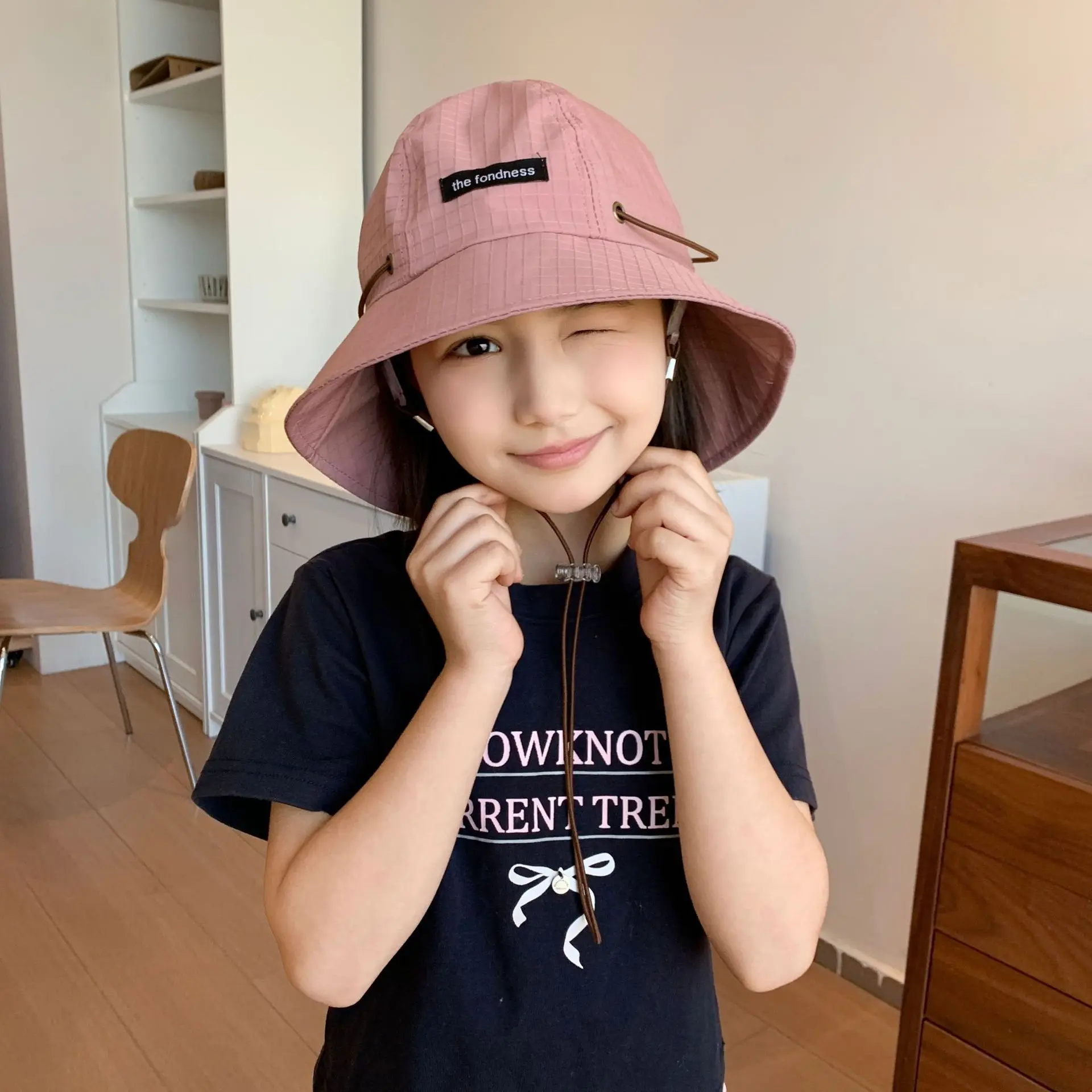 Kids Summer Hats For Girls Boys Bucket Hat Children Sun Protection Fisherman Cap Windproof Sun Hat Foldable Sunhat Outdoor New baby sun hat outdoor sun hat