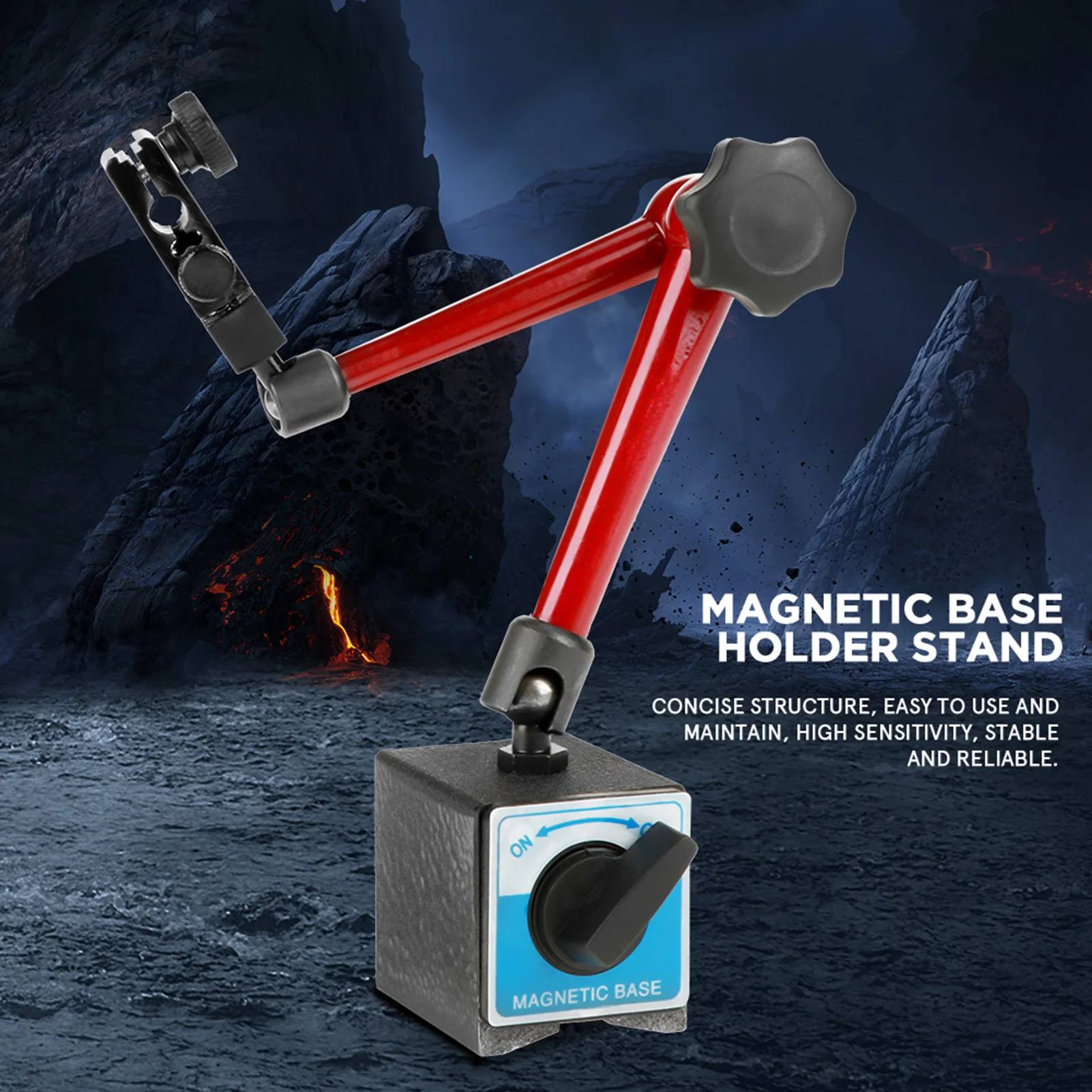 Universal Base Holder 350mm Adjustable Universal Magnetic Base Holder Stand for Dial Test Gauge Indicator Magnetic