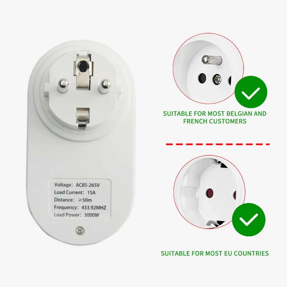 Rf Smart Plug In Socket Wireless Remote Control Switch 433MHz 220v 15A  3000W EU FR Universal Outlet for Smart Home Electrical - AliExpress