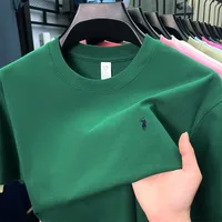 T-shirt à manches courtes haut de gamme 100% coton, marque de créateur, broderie poney, col rond, mode décontractée, vêtements de golf pour hommes 4