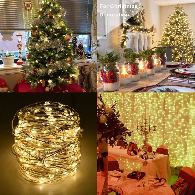 Redefun Guirlande Lumineuse Sapin Noël 1M 100 LED Lumières de Noël Alimenté  Per Batteria, 8 Modes Lumineux Cascade de Vigne avec Télécommande pour  Interieur Exterieur Décoration - Blanc Chaud : : Luminaires et  Éclairage