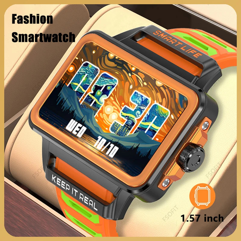 Hip Hop Fashion Personality Smart Watch 1.57-inch HD Screen 24h ...