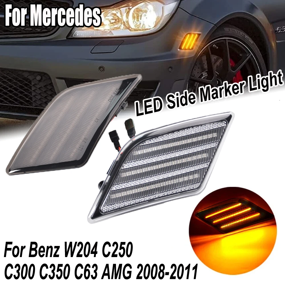 

2pc Led Turn Signals Side marker light Lamp For Mercedes Benz W204 C250 C300 C350 C63 AMG Sedan/Coupe 2008-2011 Car Accessories