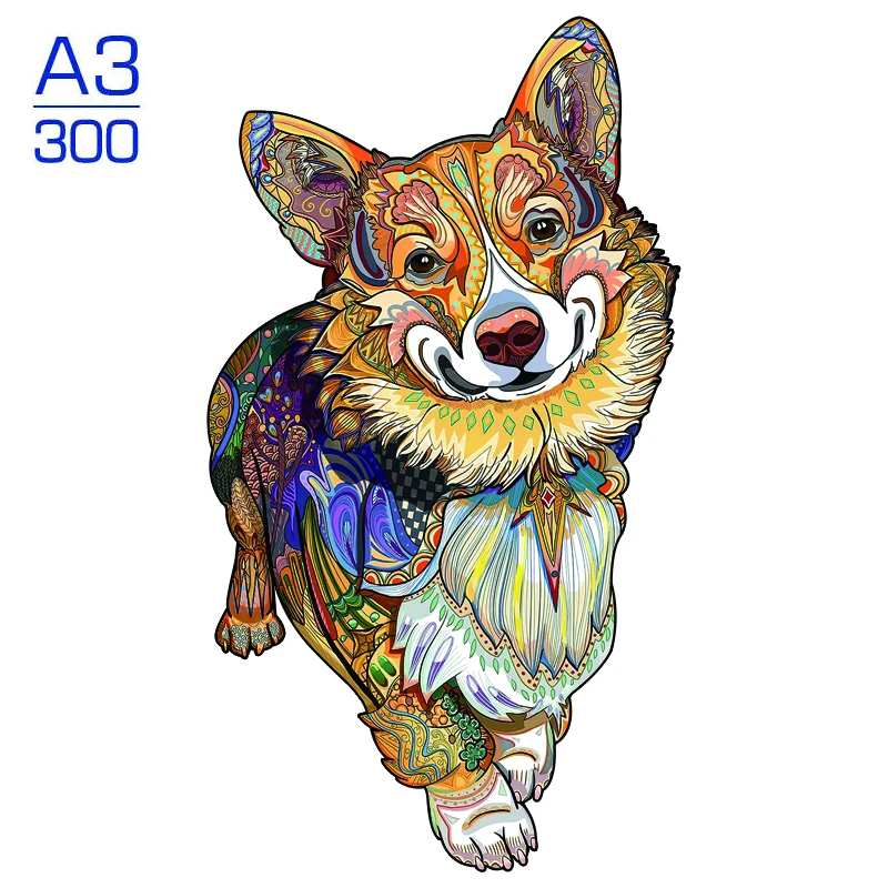 3D Puppy Wooden Jigsaw Puzzle - Premium Animal Puzzle Gift in Boutique Box