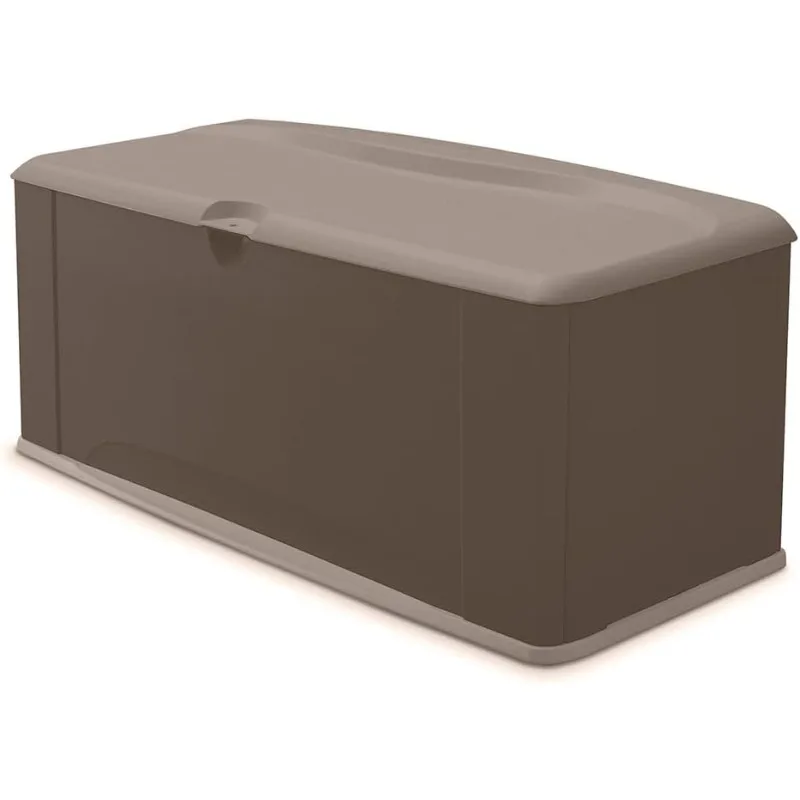 

Rubbermaid Extra Large Resin Weather Resistant Outdoor Storage Deck Box, 120 Gal., Putty/Canteen Brown, for Garden/Backyard/