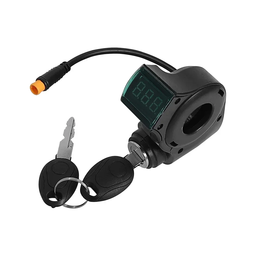 3-Pin Zündschloss mit Daumengashebel für KUGOO M4 und XiaoMi M365 Elektroroller, Voltmeter mit Digitaler Spannungsanzeige und Schalter – Detail 11