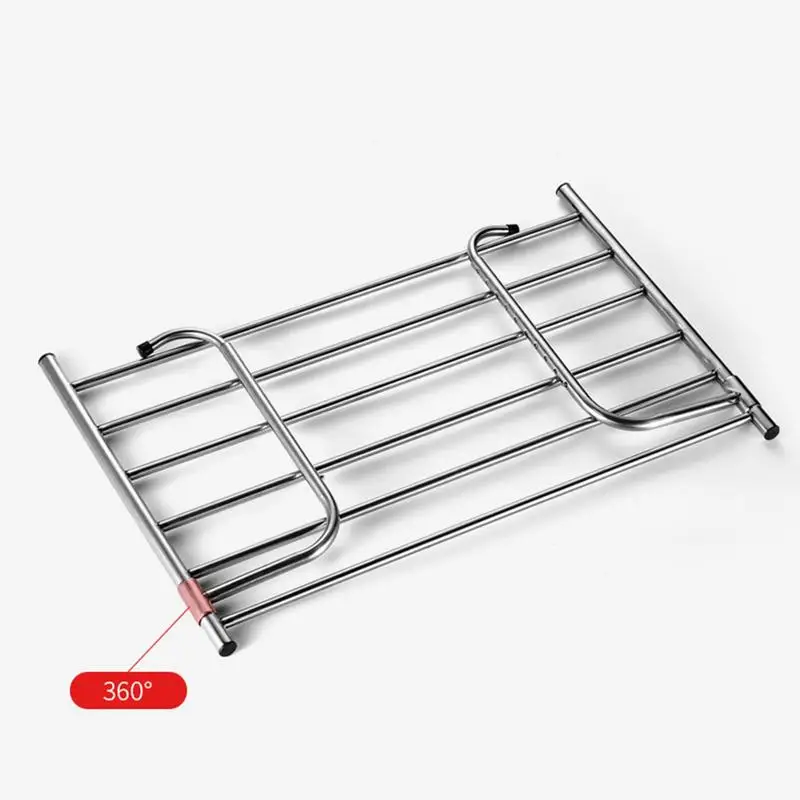 14cm Stainless steel folding drying rack balcony indoor window shoe rack balcony telescopic hanging clothes walls Balcony