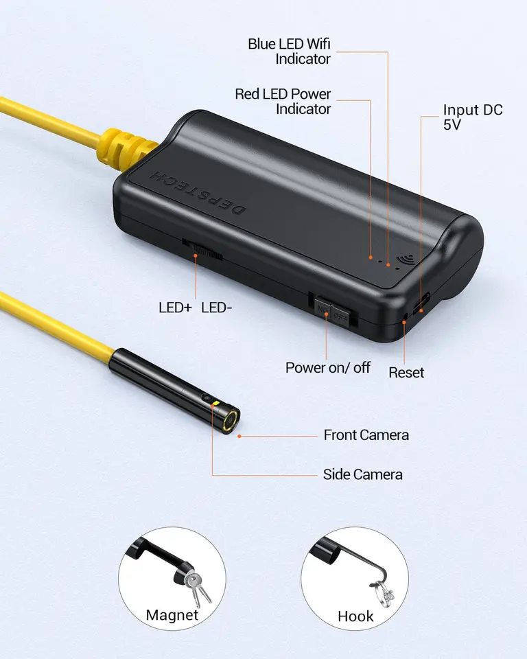 DEPSTECH WF028-DL-5M Endoscope Camera for iOS and Android Device
