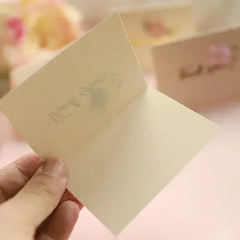 봉투가 있는 인사 카드, 비즈니스 어머니의 스승의 날, 감사 선물 카드, 미니 작은 빛 황금 색상