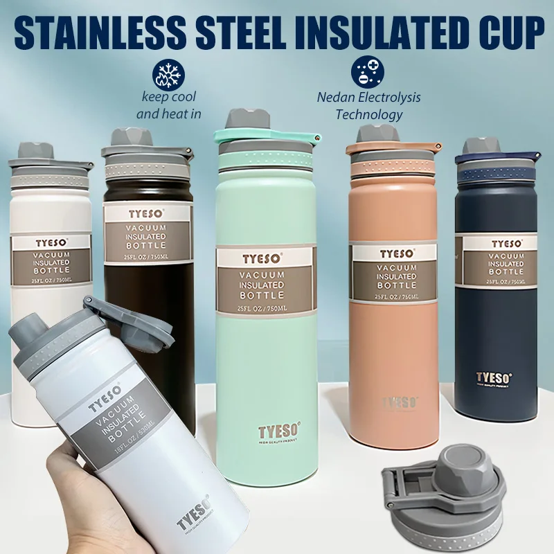 750ml Double Wall Stainles Steel Water Bottle Thermos Bottle Keep Hot and  Cold