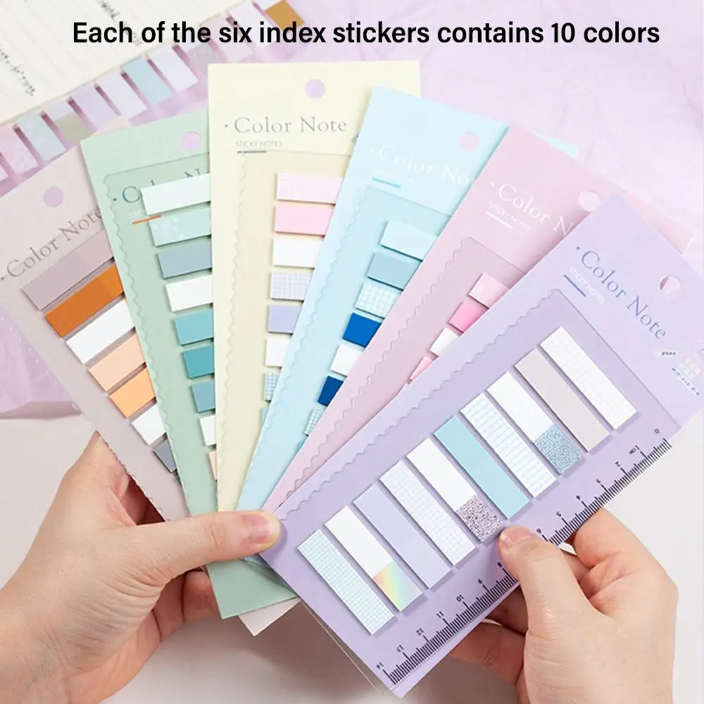 

200 Sheets PET Sticky Notes Waterproof Writable Classification Instructions Label Vintage Morandi Index Tabs Stickers