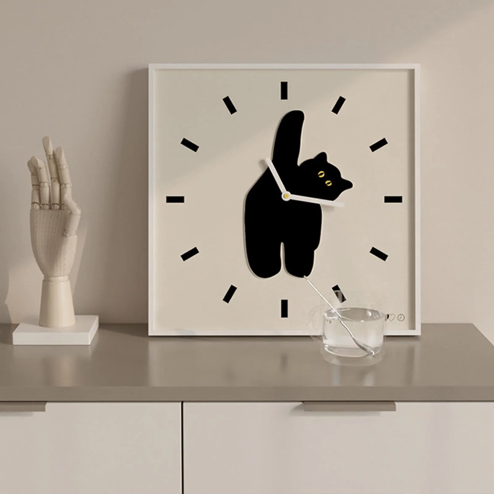 

Настенные часы, инновационный дизайн в скандинавском стиле, с милым рисунком кошки, тихий, предотвращает тикание, настенные часы для гостиной, кухни, спальни