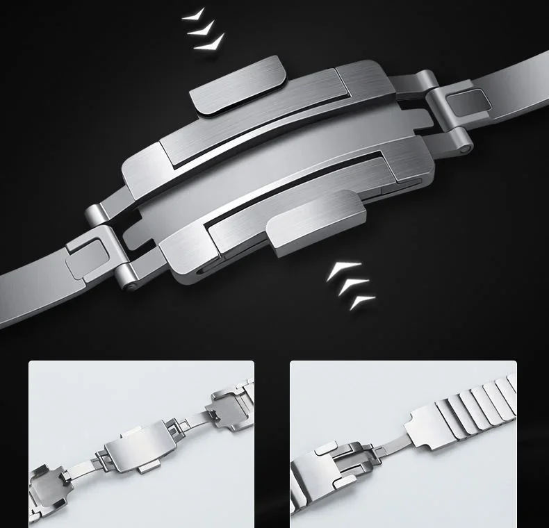 Premium 22mm Stainless Steel Metal Strap Bracelet