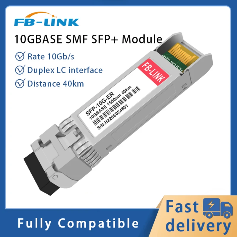 10G ER 1550nm 40KM SFP+ Singlemode Fiber Optical Module DDM compatible with Cisco Mikrotik ubiquiti Mellanox switch