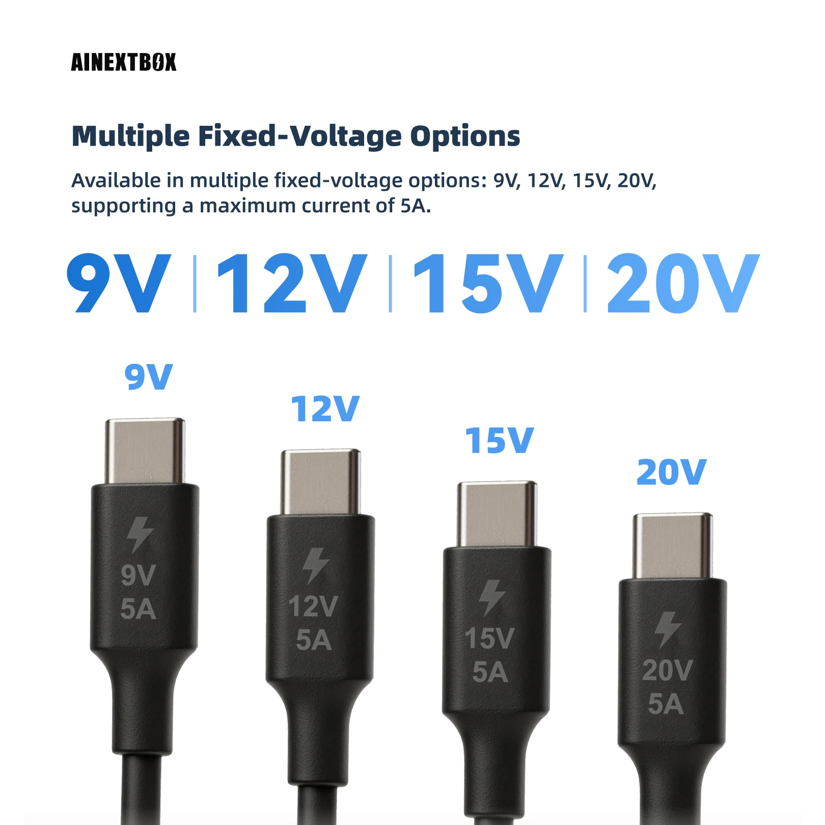 9-20V 5A 100W PD 트리거 케이블, 고속 충전 고정 전압 전원 코드, Type-C-DC 전원 케이블, 노트북/라우터에 적합