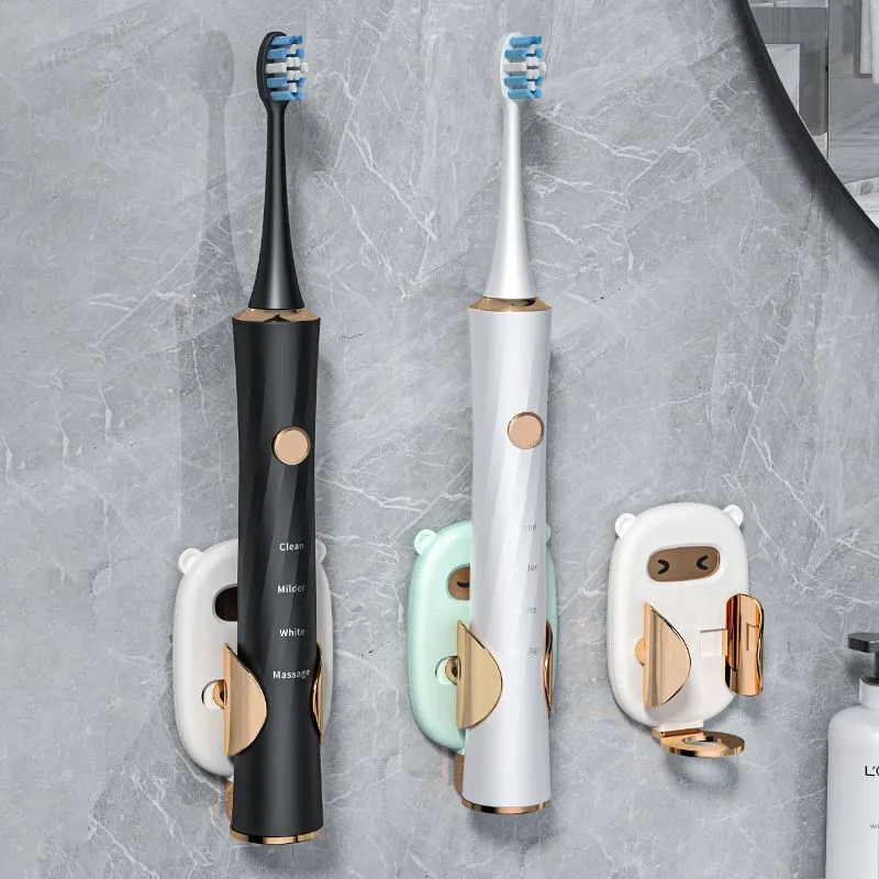 Cute Electric Toothbrush Holder For kids Adult adaptive Wall Mounted Toothbrush Drain Rack Bathroom Organizer