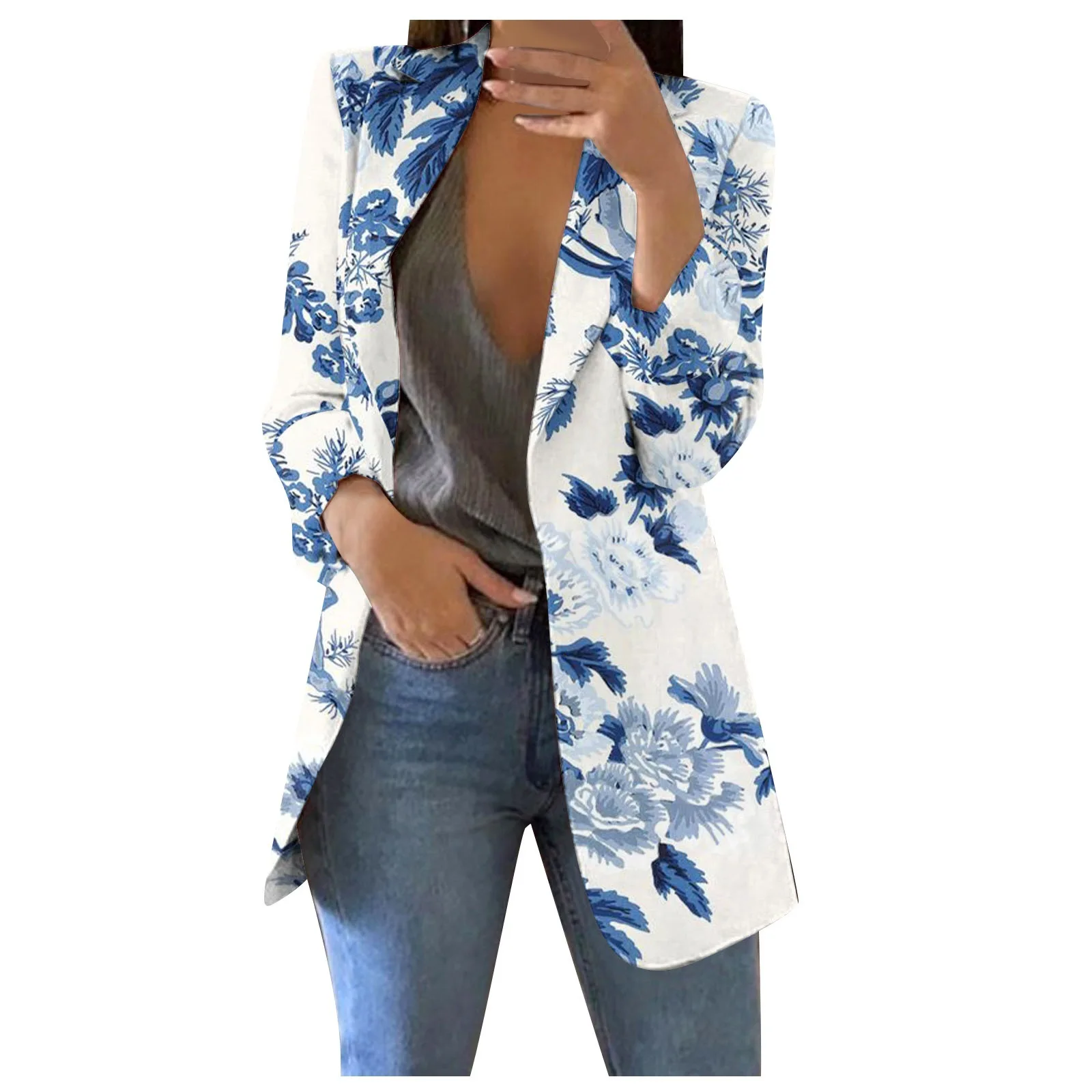 Women Chic Office  Blazer Oversized Vintage Coat Fashion Notched Collar Long Sleeve Slim Suit Ladies Outerwear Stylish Tops