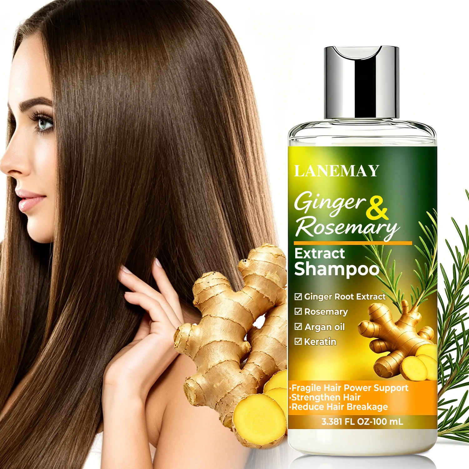 Shampoing à l'extrait de gingembre et de romarin – Renforce et adoucit les cheveux fragiles, idéal pour une utilisation quotidienne afin de maintenir des cheveux forts et faciles à coiffer. 1 Shampoing à l'extrait de gingembre et de romarin – Renforce et adoucit les cheveux fragiles, idéal pour une utilisation quotidienne afin de maintenir des cheveux forts et faciles à coiffer. 1