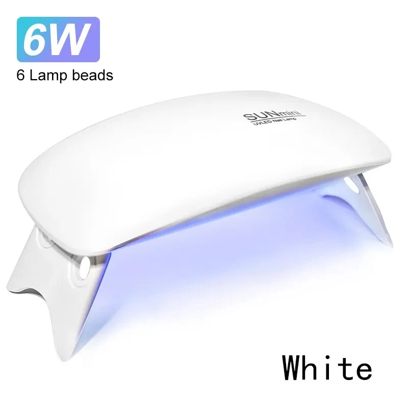 1PC 6W Mini Nail Dryer Machine Portable 6 LED UV Manicure Lamp Home Use Nail Lamp For Drying Polish Varnish With USB Cable 5