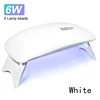 1PC 6W Mini Nail Dryer Machine Portable 6 LED UV Manicure Lamp Home Use Nail Lamp For Drying Polish Varnish With USB Cable 5