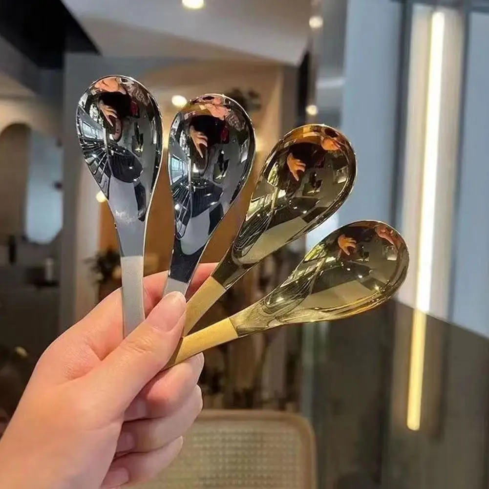 Korean Stainless Steel Thickening Spoon Creative Long Handle Hotel Hot Pot Spoon Soup Ladle Home Kitchen Essential Tools stainless steel spoon