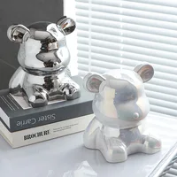 Ceramic Violence Bear Tissue Box Holder Light Luxury Home Table Tissue Box Bedroom Room Creative Organizer Kawaii Case 1