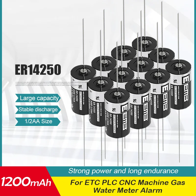 10 Batterie Litio Mezza Stilo 1/2AA RG ER14250 ER 14250 3.6V 1200mAh 1.2Ah EVE - Foto 7