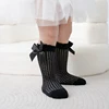 Summer Mesh Baby Girls Socks Cute Big Bows Soft Cotton Elastic White Red Newborn Stockings Knee High Long for Toddler Socks 6