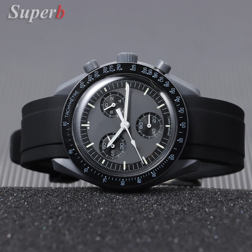 Curved End Silicone Sports Watch Band - Soft, Waterproof Rubber Wristband