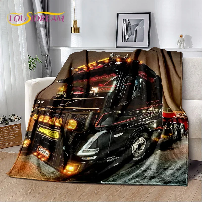 HD Volvo Truck Lorry 3D Printing Soft Flannel Blankets,Throw Blanket Comfortable Blanket for Picnic Beds Sofa Home Bedroom Gifts 5