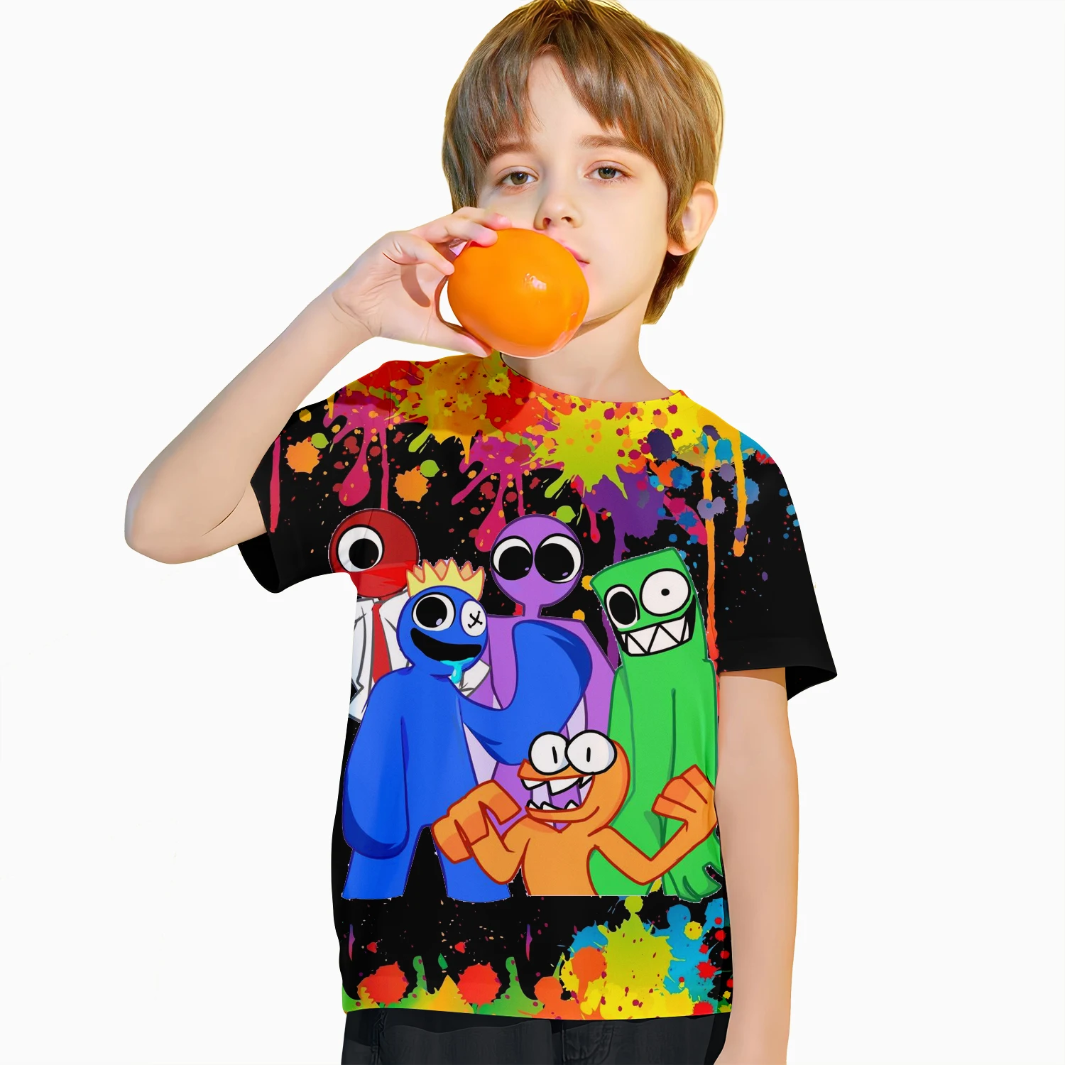 A Piece 24 Summer New 3D Printed rainbow friends Boys T-shirt Fashion Children Clothing Comfortable Exterior Must-have Summer 4