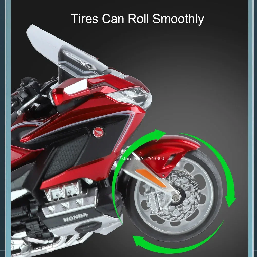 1:11 Honda Gold Wing GL800 2021 Motorcycle Model Toy Car Linkage Steering Shock Absorption Motorbike Models Boys Birthday Gifts 4