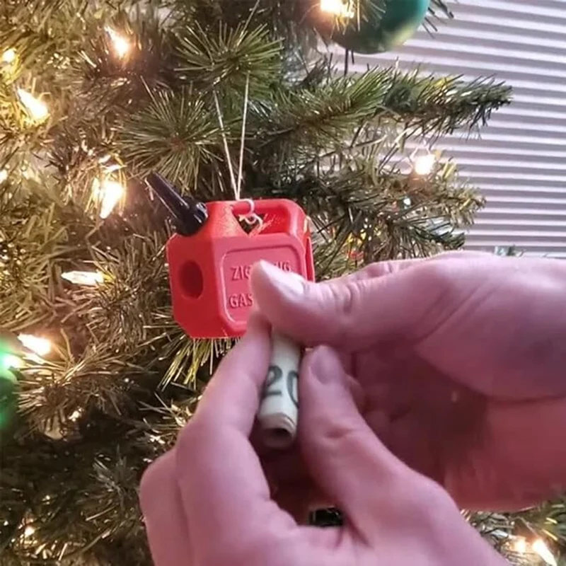 

Gas Can Ornament,Christmas Gas Can Ornament Money Holder, Red Resin Christmas Tree Gas Ornament Money Holder Ornaments Durable