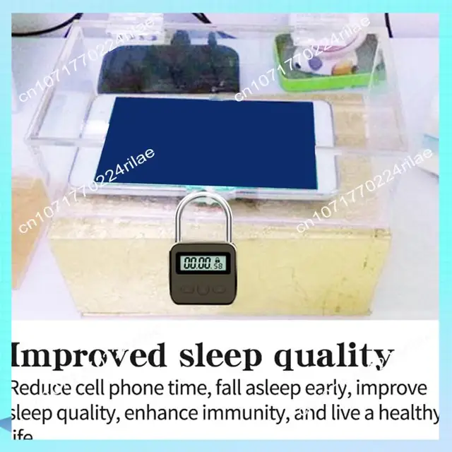 A17Z Smart Time Lock LCD Display Electronic Timer Switch Padlock Travel Electronic Timer-Silver 5