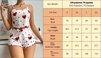 Nouvel ensemble de pyjama pour femmes, vêtements de nuit, débardeurs courts et shorts, tailles S M L XL, blanc, respirant, doux, décontracté, imprimé amour, vêtements de nuit pour femmes 6