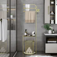 Nordic Bathroom Luxury Towel Shelf Floor
