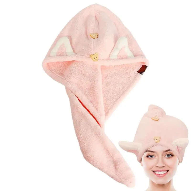 

Hair Towel Wrap Super Absorbent Hair Drying Towel Turban Absorbent Turban Head Wrap Cute Hair Drying Hat Hair Cap For Curly Long