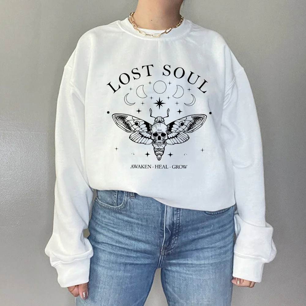 Lost Soul Sweatshirt Women Loose Long Sleeve Shirts Letter Graphic Printing Autumn Oversize Hoodies Pullover Streetwear Harajuku