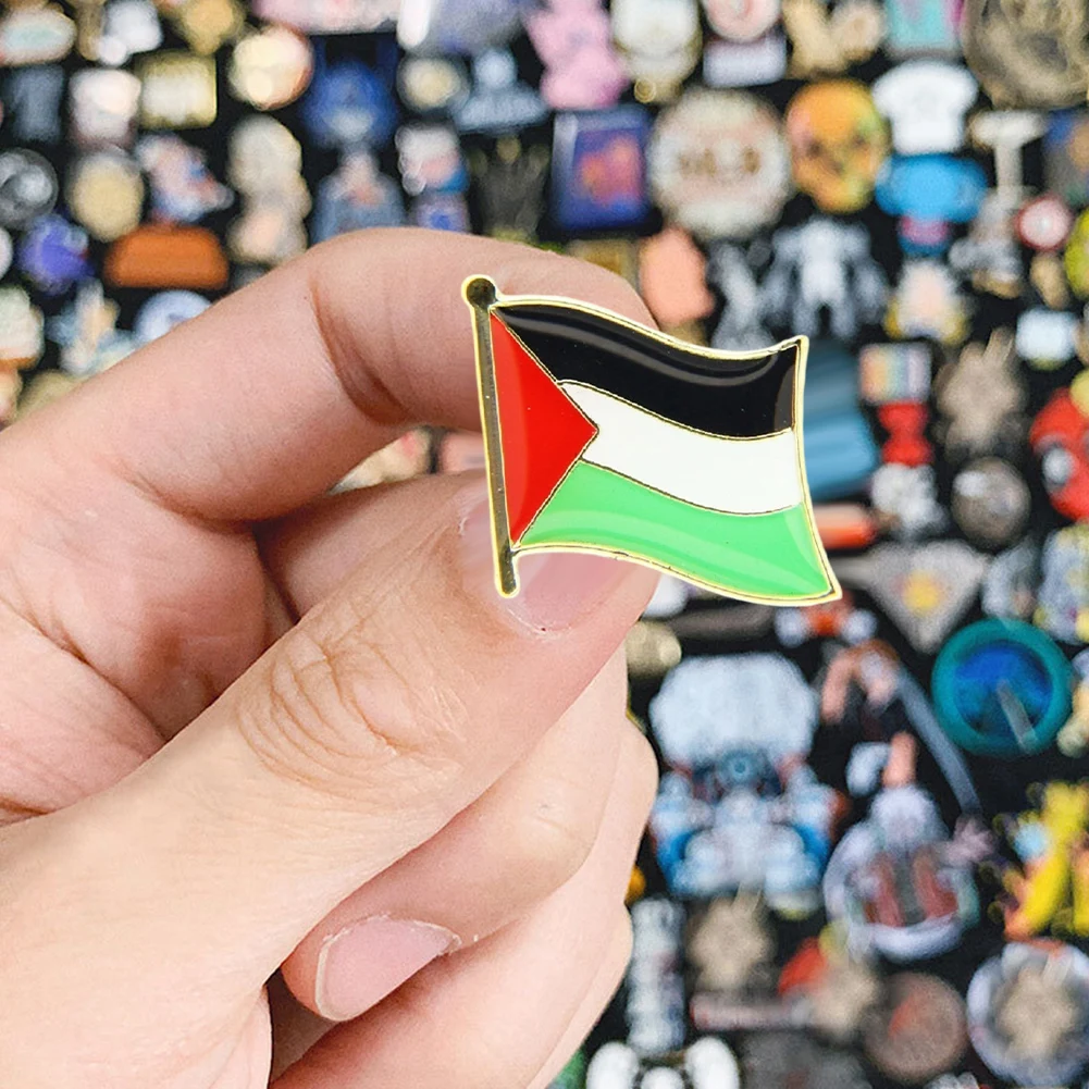 5-20pcs Palestine Flag Pin Lapel Badge Palestine National Day Palestine Flags Brooch Pins Badges Decorate for Clothes Backpack