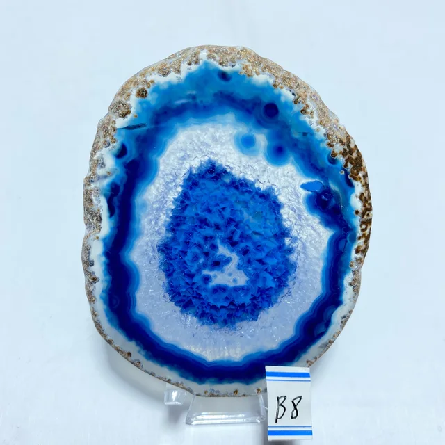 Natural crystal AGATE SLAB Geode Slice Crystal Mineral Energy Stone Healing Home Decoration Gift B8     49g    77mm