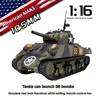 Henglong Sherman M4A3 remote-controlled tank 1:16 Multi functional battle tank model with telescopic gun barrel Toys Model 4