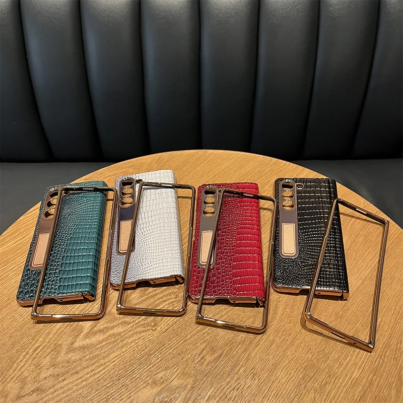 حافظة لهاتف سامسونج جالاكسي Z فولد 6 5 جلد منقوش س...