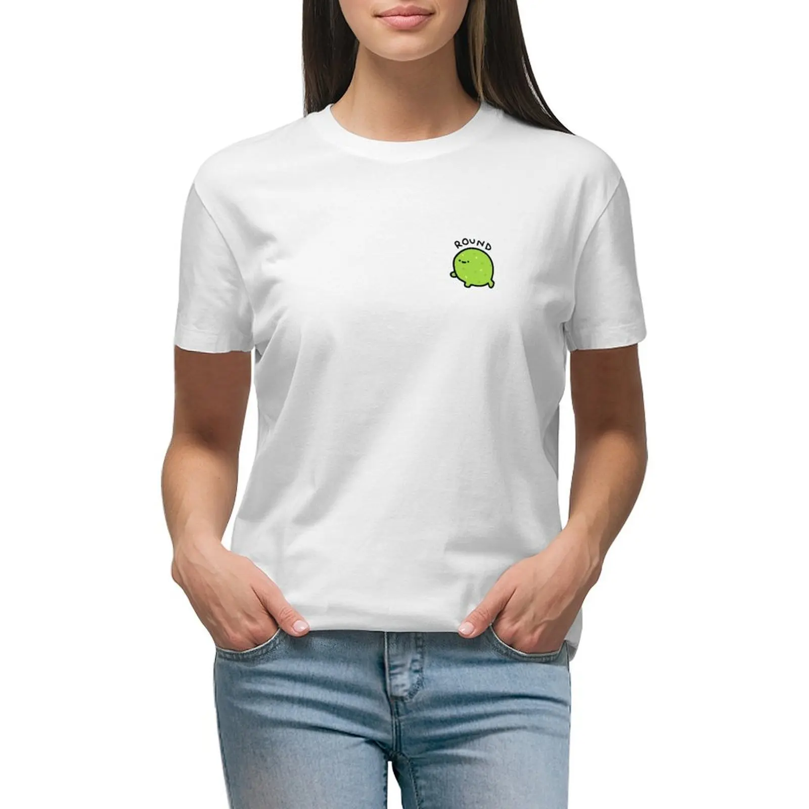 

round T-shirt summer top Female clothing Women t shirt