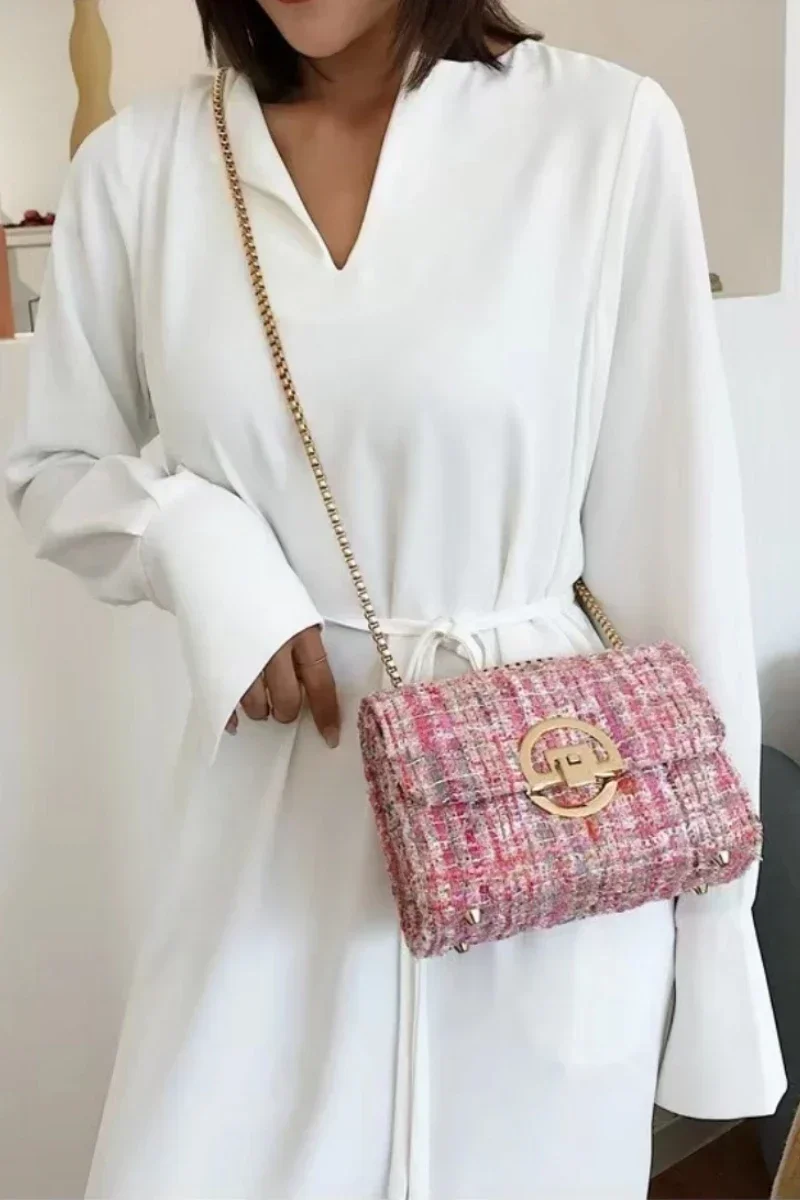 New Woven Tweed Bag Women's Cумка Luxury Designer Handbag High Quality  Replicas Brand Y2K Purse for Ladies and Girl Shop - AliExpress