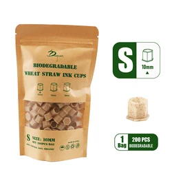 Eco-Friendly Biodegradable Tattoo Ink Cups with Base - 200pcs (Small/Medium/Large) (S)
