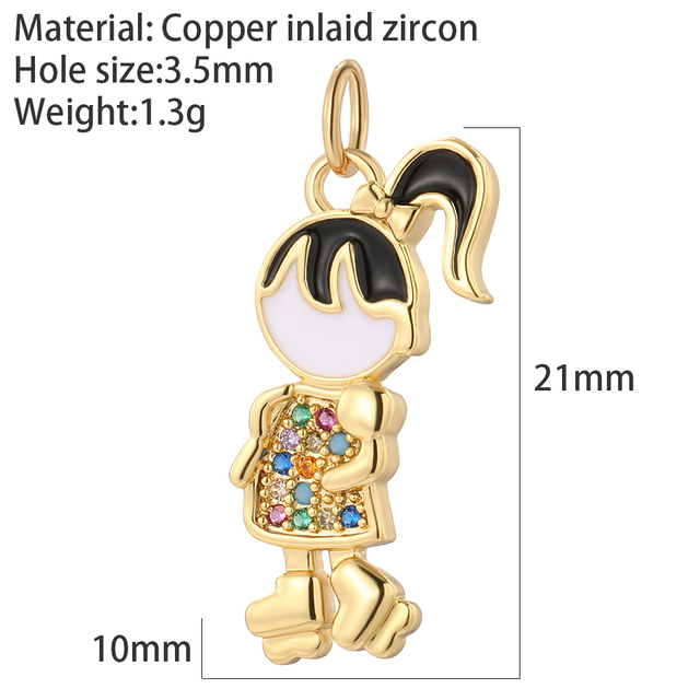 Family Gilr Boy Letter Charm for Jewelry Making Supplies Real Gold Plated CZ Dangle Diy Earring Necklace mama pendant